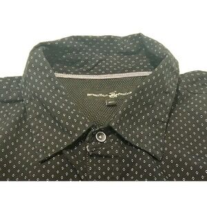 BEVERLY‎ HILLS POLO CLUB Men's Short Sleeve Button Down Blue Geometric Shirt 2X